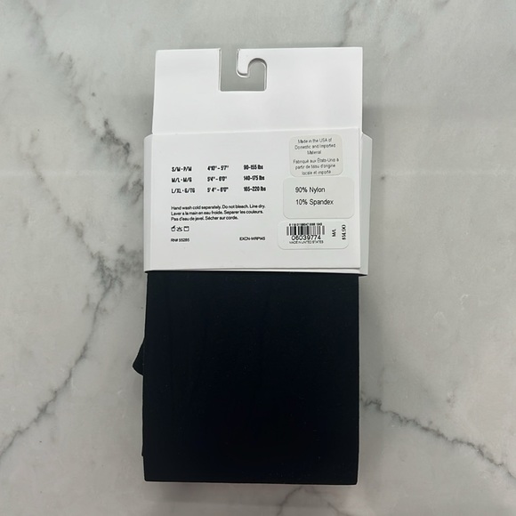 Express Women’s Size M/L Opaque Black Full Length Tights - Picture 2 of 2